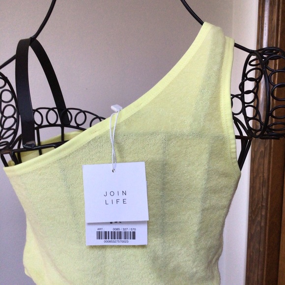 Zara lemon one shoulder crop Top, New with tags, size Small - Picture 8 of 8